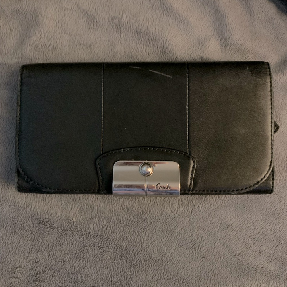 Coach leather tri-fold wallet